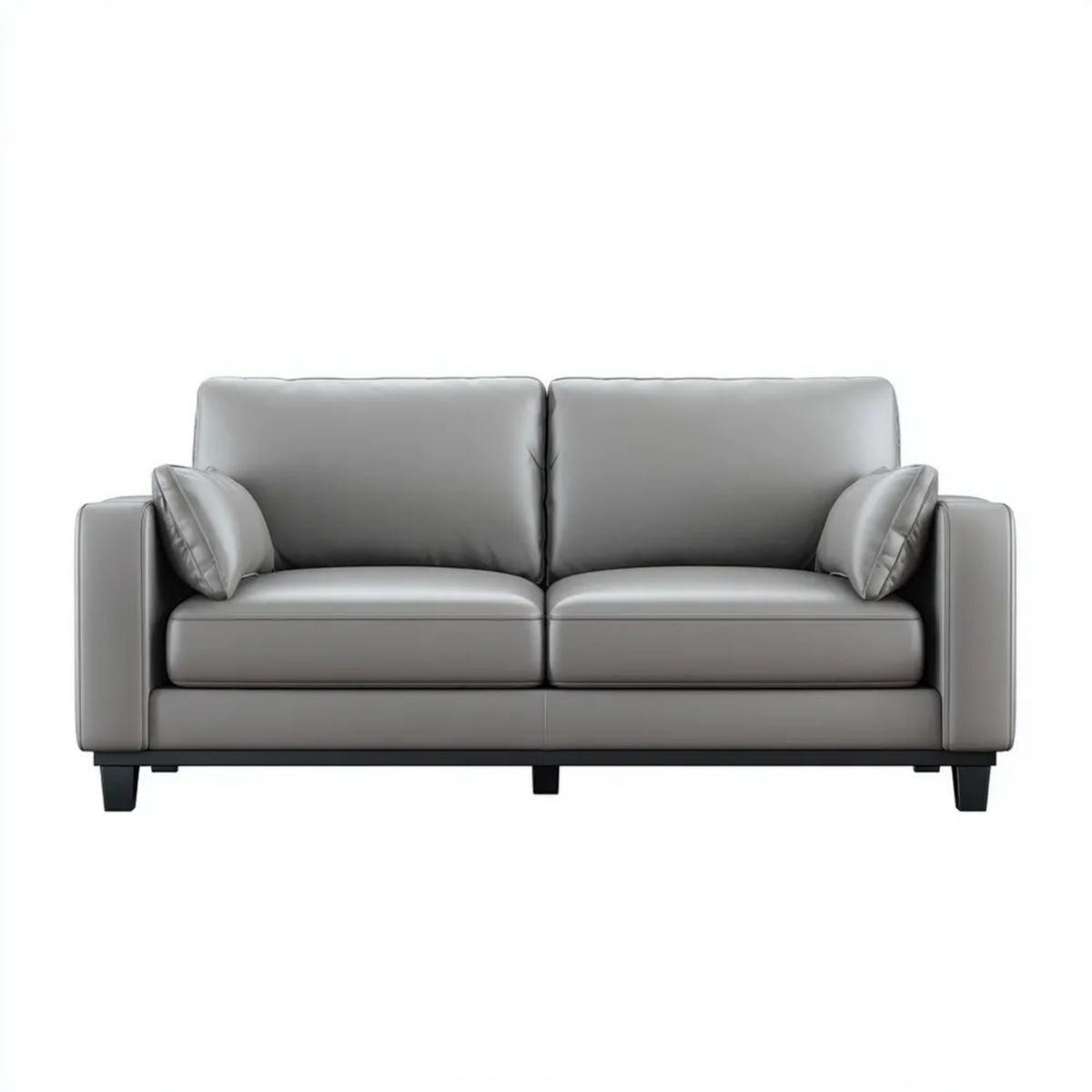 Sofa 2-osobowa szara ze skóry syntetycznej PU 170 x 87 x 85 cm