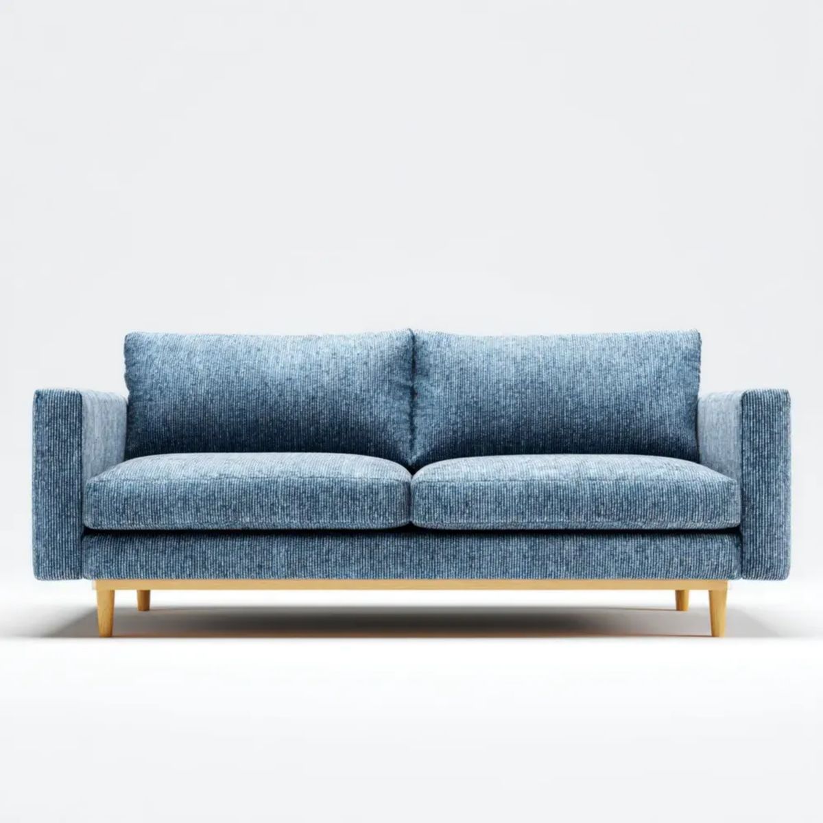 Niebieska sofa 2-osobowa z tapicerką sztruksową 170 x 85 x 82 cm