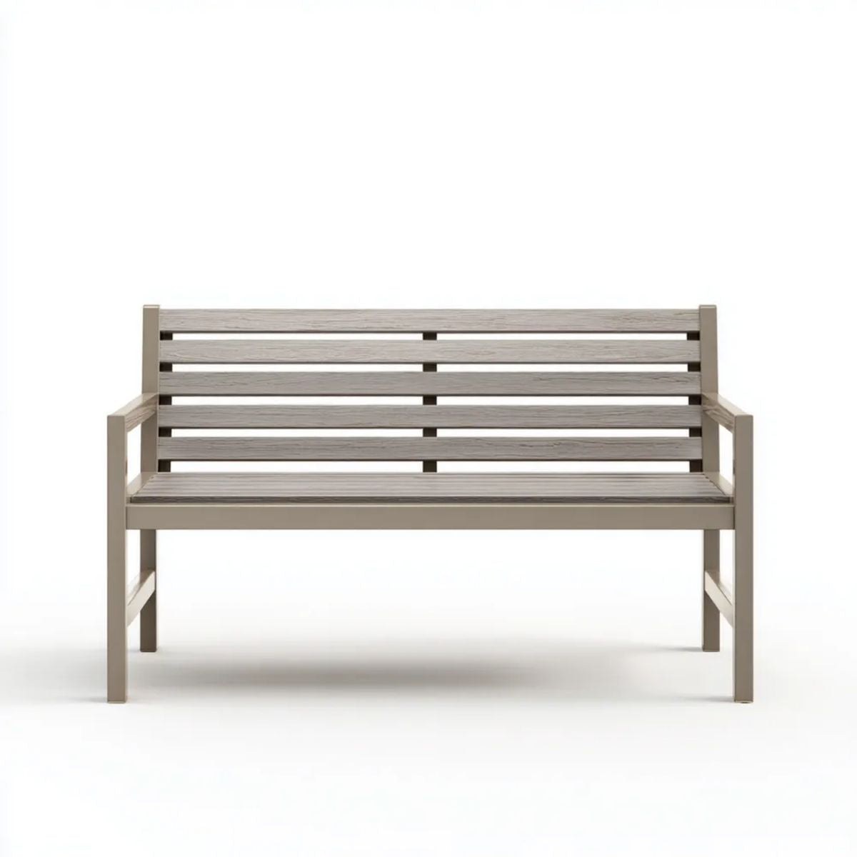 Ławka ogrodowa 2-osobowa taupe aluminium i WPC 120 x 60 x 86 cm