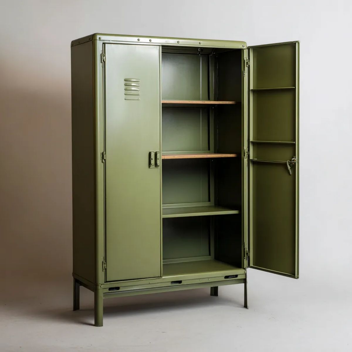 Metalowa szafa do przechowywania oliwkowozielona 80 × 40 × 180 cm