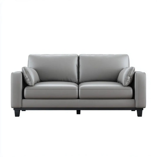 Sofa 2-osobowa szara ze skóry syntetycznej PU 170 x 87 x 85 cm