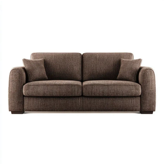 Sofa dwuosobowa brązowa z tapicerką poliestrową 170 x 85 x 85 cm